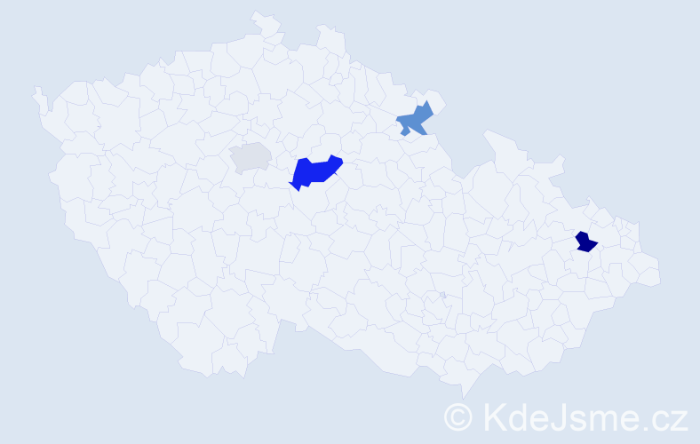 Příjmení: 'Nguy', počet výskytů 5 v celé ČR