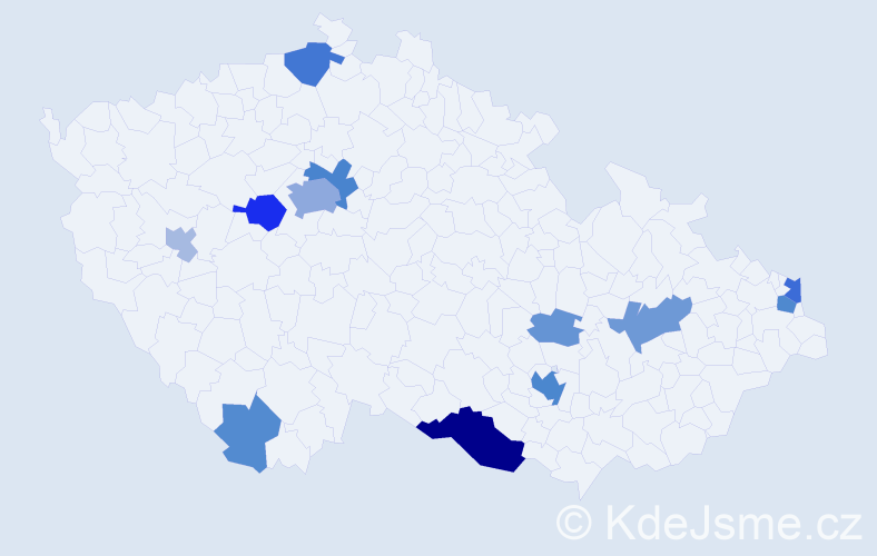 Příjmení: 'Bartovičová', počet výskytů 32 v celé ČR