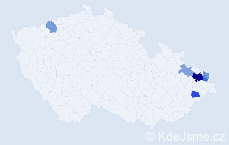 Příjmení: 'Wroblová', počet výskytů 16 v celé ČR