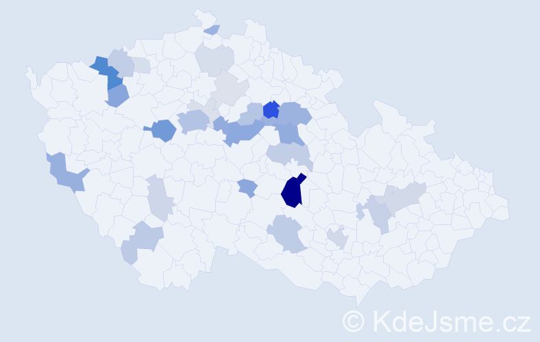 Příjmení: 'Vinopal', počet výskytů 91 v celé ČR