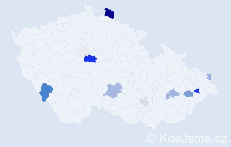 Příjmení: 'Dravecká', počet výskytů 13 v celé ČR