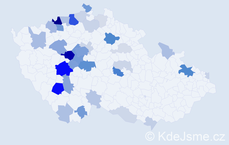 Příjmení: 'Korejsová', počet výskytů 125 v celé ČR