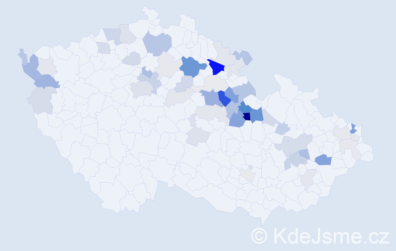 Příjmení: 'Markl', počet výskytů 135 v celé ČR