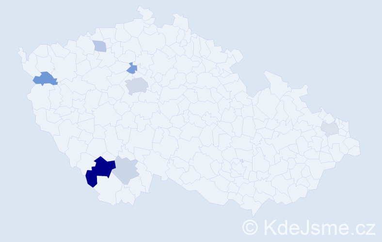 Příjmení: 'Kunzlová', počet výskytů 14 v celé ČR