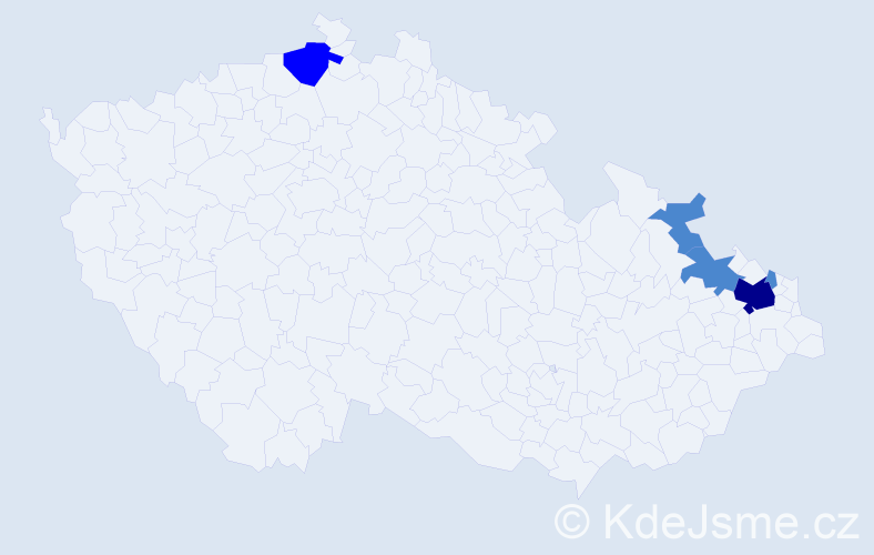 Příjmení: 'Klajbanová', počet výskytů 8 v celé ČR