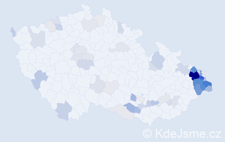 Příjmení: 'Tomis', počet výskytů 257 v celé ČR