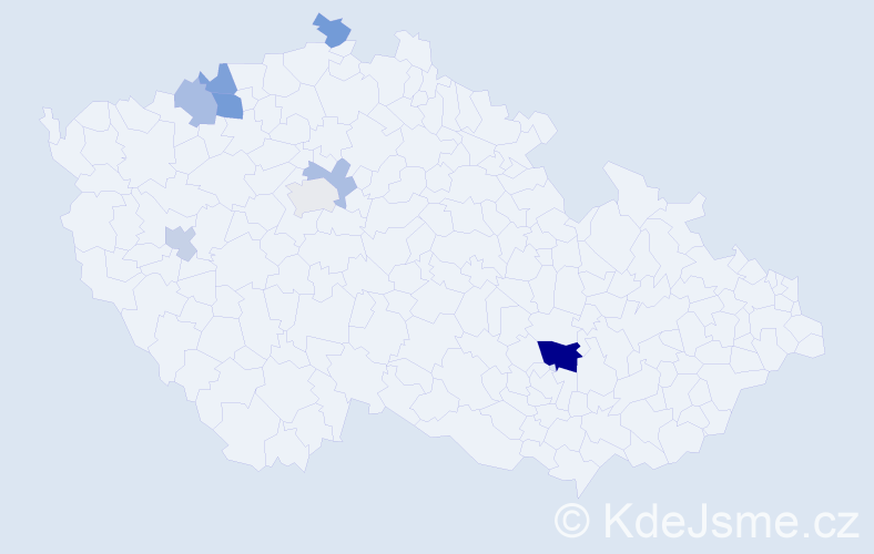 Příjmení: 'Reka', počet výskytů 13 v celé ČR