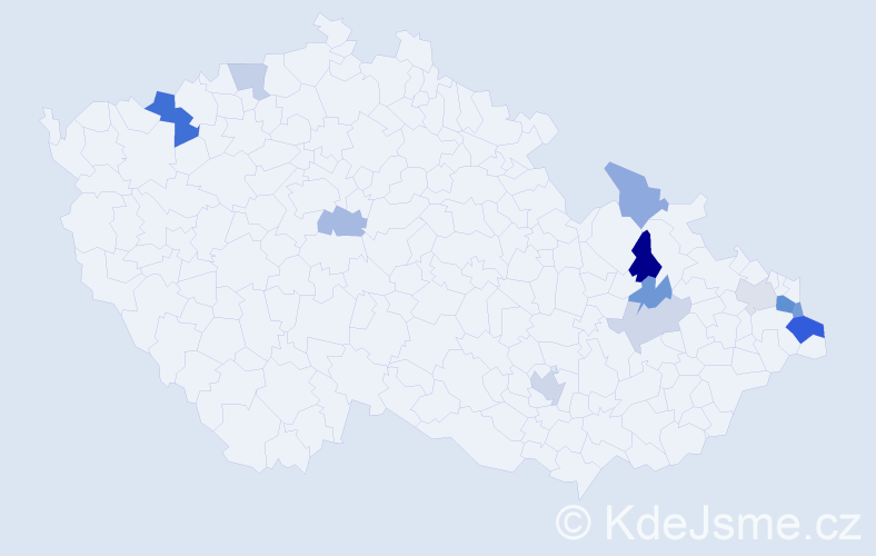 Příjmení: 'Čapkovičová', počet výskytů 22 v celé ČR