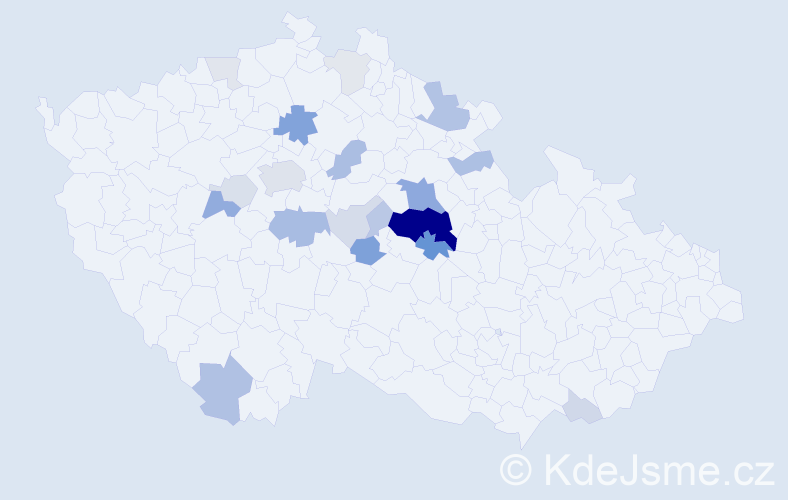 Příjmení: 'Kápička', počet výskytů 71 v celé ČR
