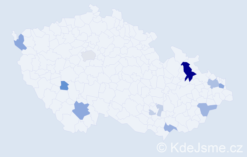 Příjmení: 'Višvaderová', počet výskytů 31 v celé ČR