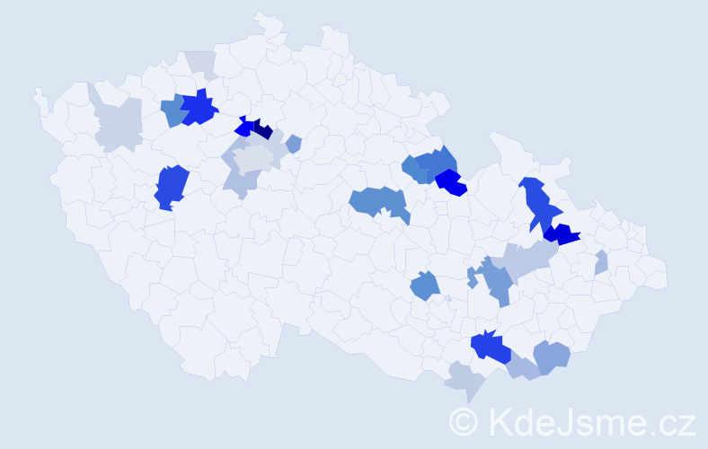 Příjmení: 'Drhlík', počet výskytů 71 v celé ČR