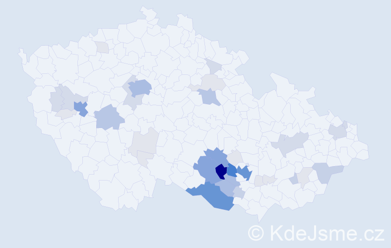 Příjmení: 'Řezaninová', počet výskytů 158 v celé ČR
