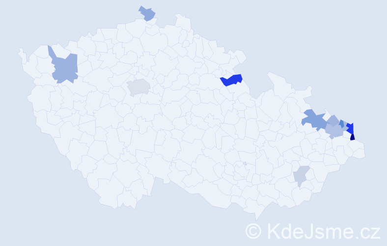 Příjmení: 'Bochenek', počet výskytů 32 v celé ČR