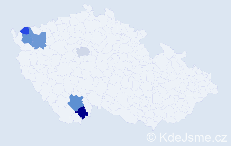 Příjmení: 'Manoch', počet výskytů 19 v celé ČR