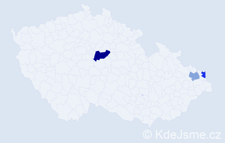 Příjmení: 'Wojewoda', počet výskytů 7 v celé ČR