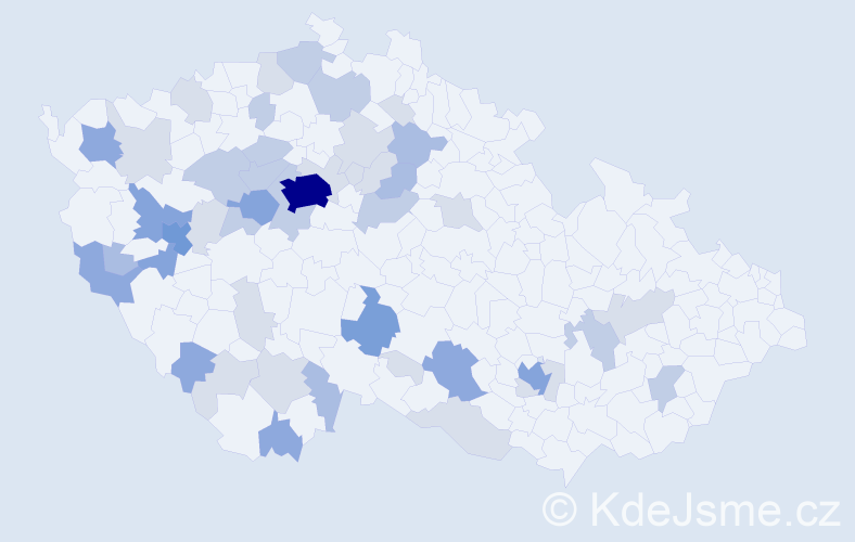 Příjmení: 'Štefflová', počet výskytů 125 v celé ČR