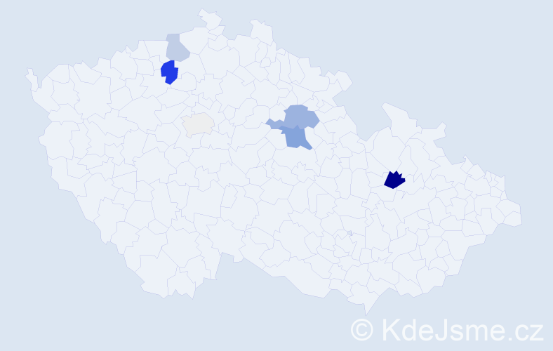Příjmení: 'Fibigr', počet výskytů 21 v celé ČR