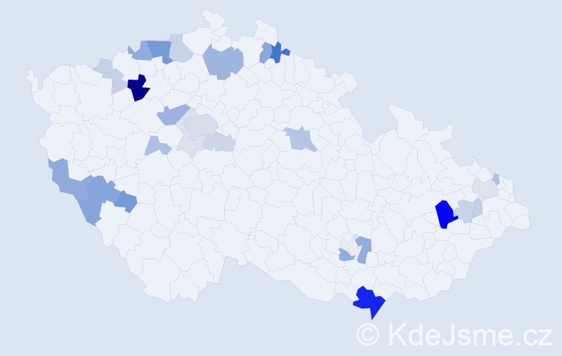 Příjmení: 'Mildner', počet výskytů 80 v celé ČR