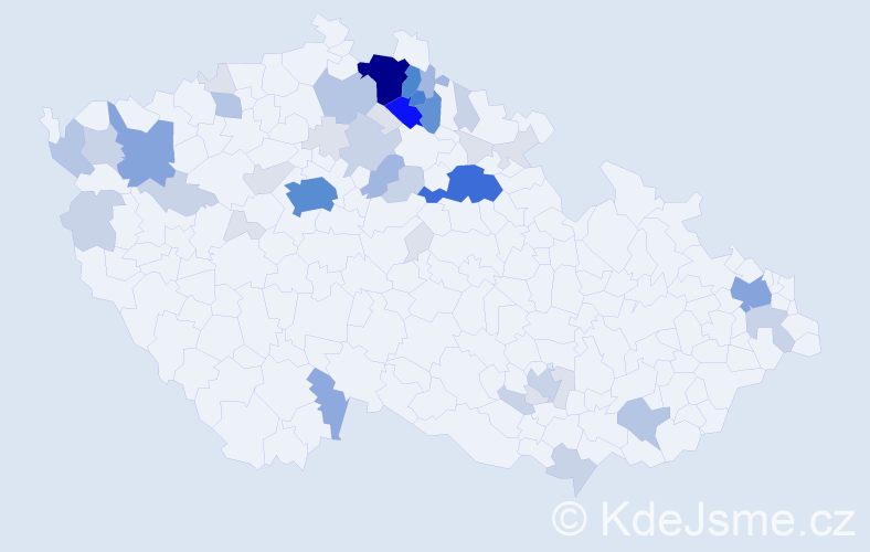 Příjmení: 'Vaňátko', počet výskytů 170 v celé ČR