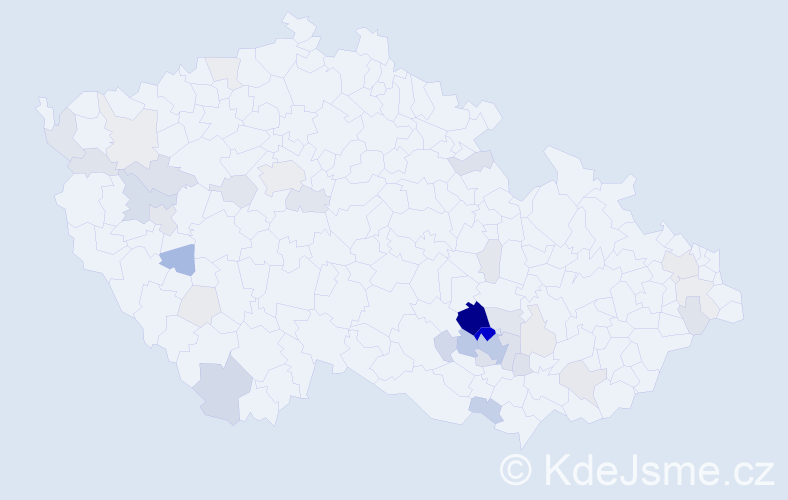Příjmení: 'Malásek', počet výskytů 135 v celé ČR