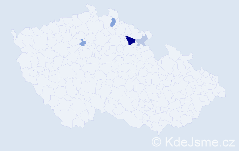 Příjmení: 'Vitebská', počet výskytů 8 v celé ČR
