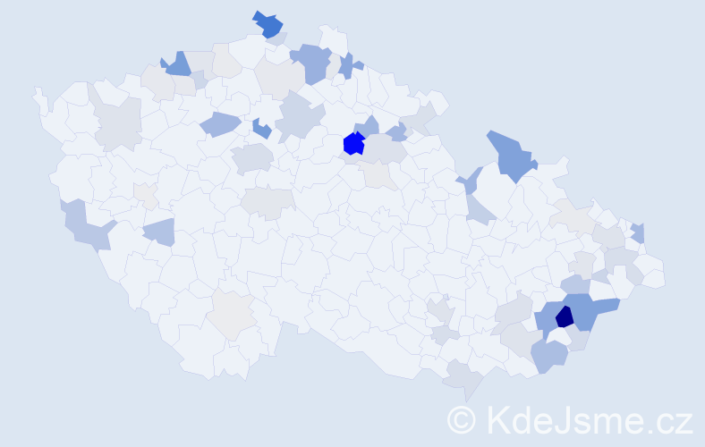 Příjmení: 'Bajzová', počet výskytů 192 v celé ČR