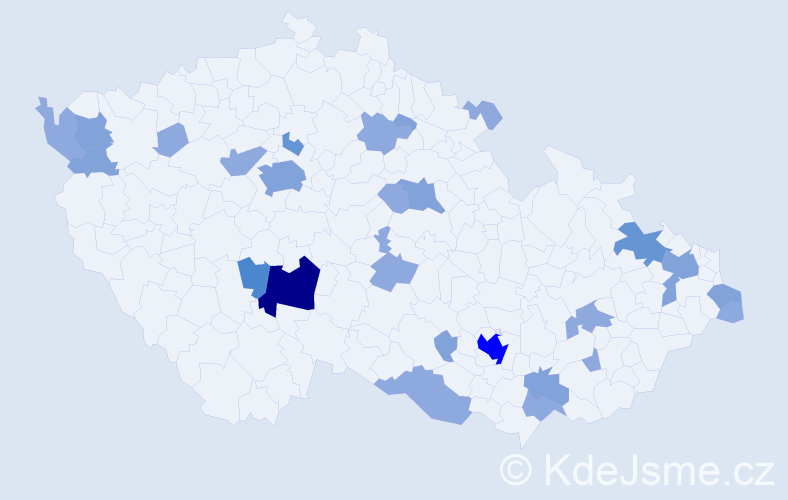 Příjmení: 'Kolláriková', počet výskytů 57 v celé ČR