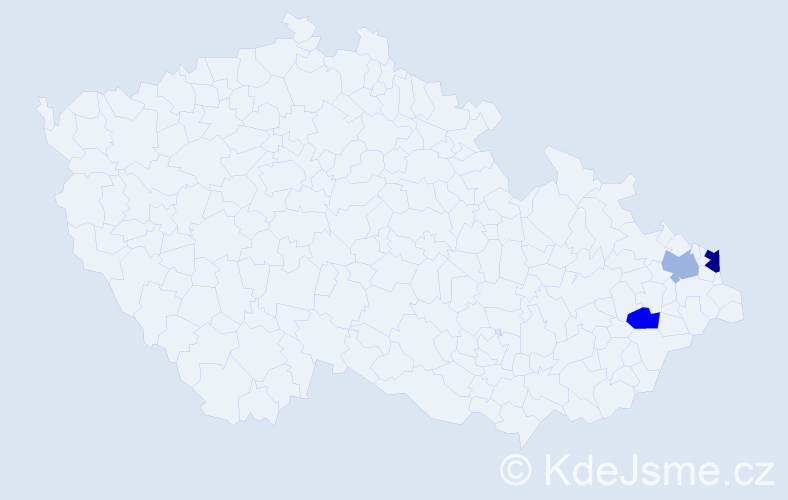 Příjmení: 'Seremková', počet výskytů 4 v celé ČR