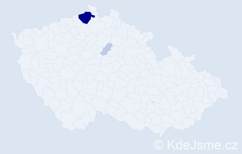 Příjmení: 'Jauklová', počet výskytů 11 v celé ČR