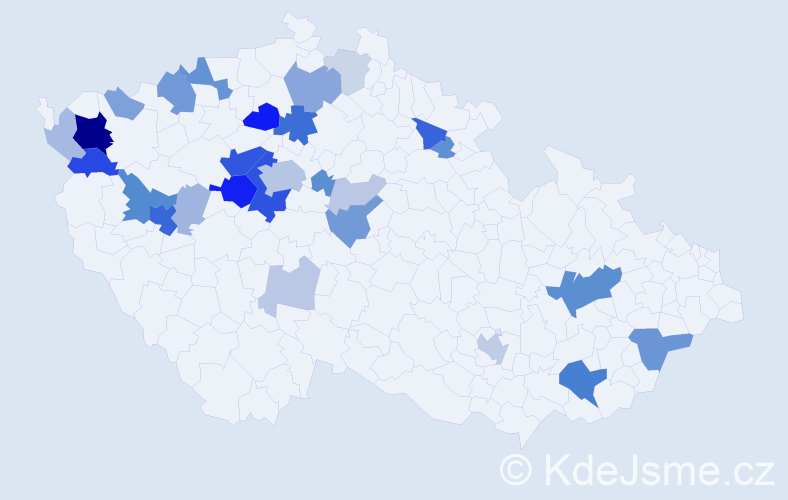 Příjmení: 'Machulka', počet výskytů 95 v celé ČR