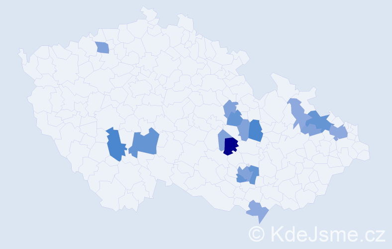 Příjmení: 'Padrtková', počet výskytů 43 v celé ČR