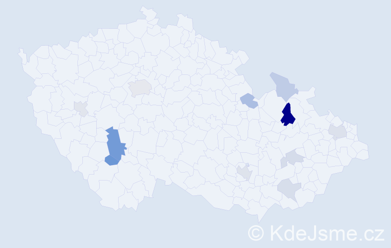 Příjmení: 'Nebes', počet výskytů 22 v celé ČR