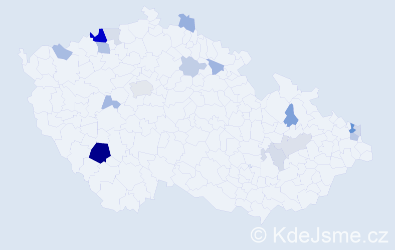 Příjmení: 'Demetr', počet výskytů 40 v celé ČR
