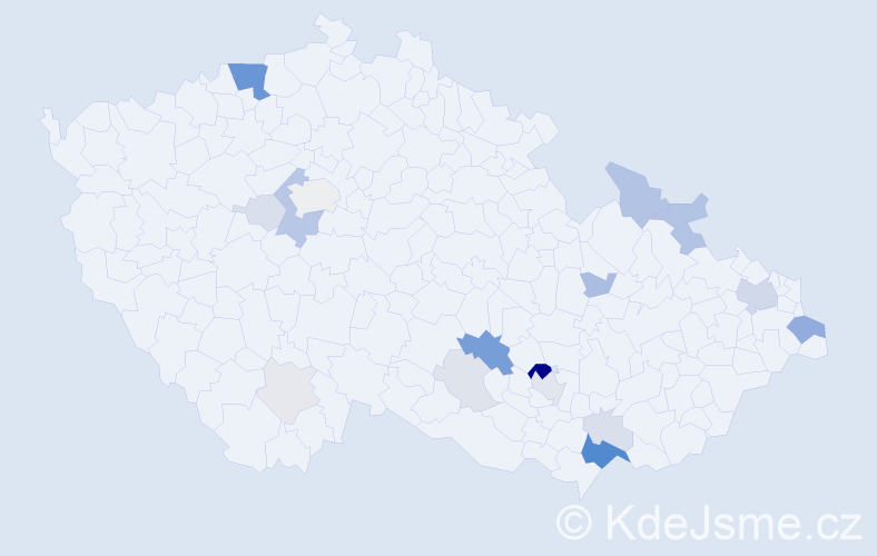 Příjmení: 'Koštoval', počet výskytů 62 v celé ČR