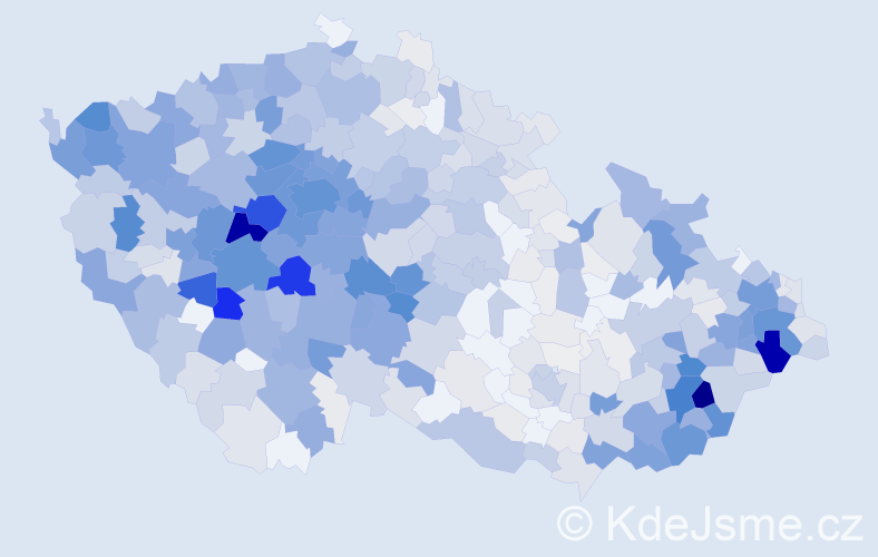 Příjmení: 'Červenková', počet výskytů 3648 v celé ČR