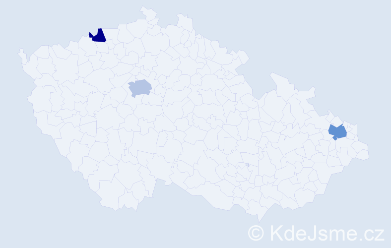 Příjmení: 'Blanar', počet výskytů 5 v celé ČR