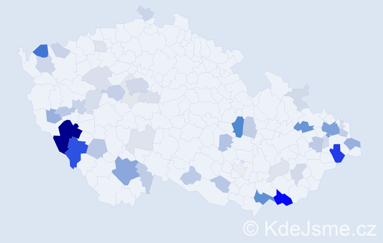 Příjmení: 'Pytlová', počet výskytů 154 v celé ČR