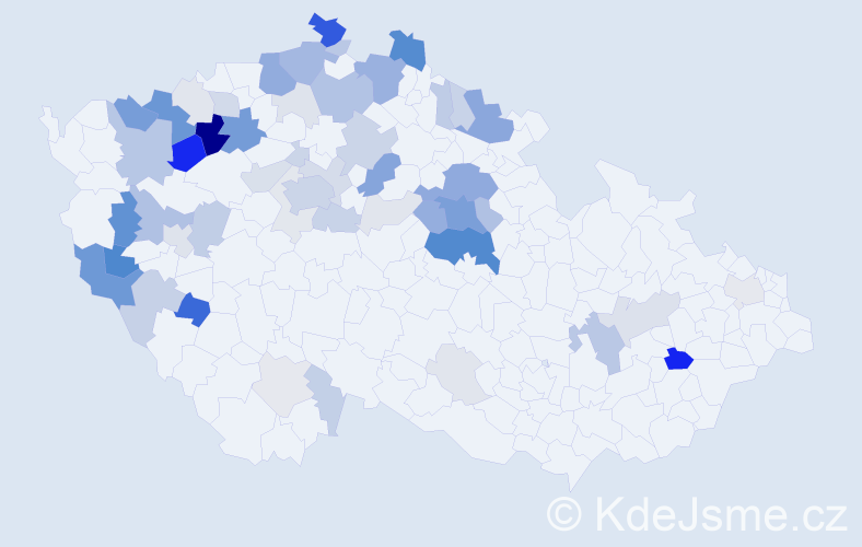 Příjmení: 'Kocek', počet výskytů 207 v celé ČR