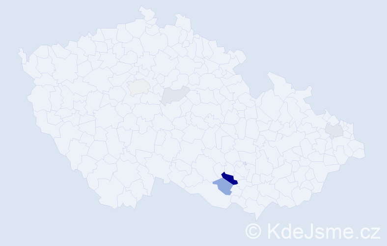 Příjmení: 'Wognar', počet výskytů 20 v celé ČR