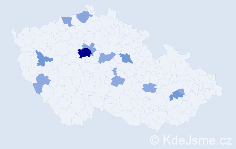 Příjmení: 'Kvašová', počet výskytů 29 v celé ČR