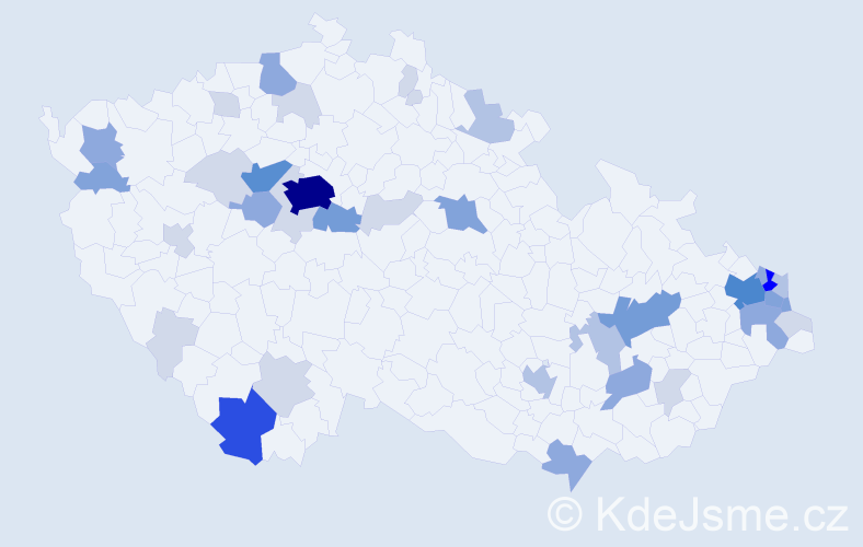 Příjmení: 'Madej', počet výskytů 120 v celé ČR