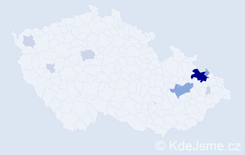 Příjmení: 'Davidek', počet výskytů 24 v celé ČR