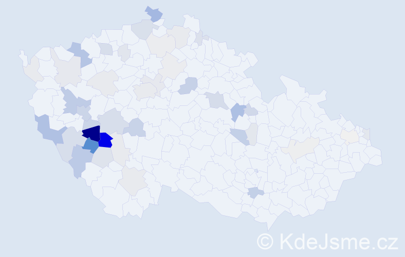 Příjmení: 'Jiřincová', počet výskytů 144 v celé ČR