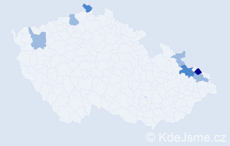Příjmení: 'Bogdalová', počet výskytů 13 v celé ČR
