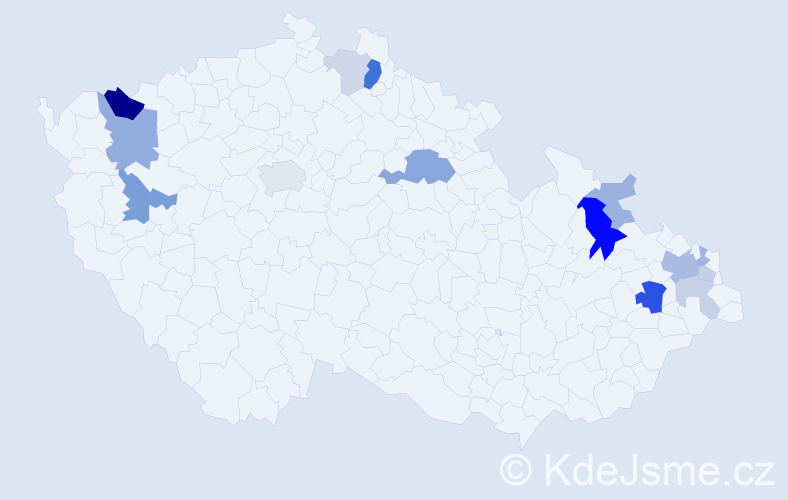 Příjmení: 'Balický', počet výskytů 35 v celé ČR