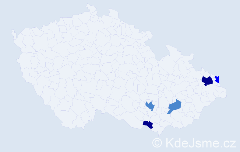 Příjmení: 'Rősnerová', počet výskytů 10 v celé ČR