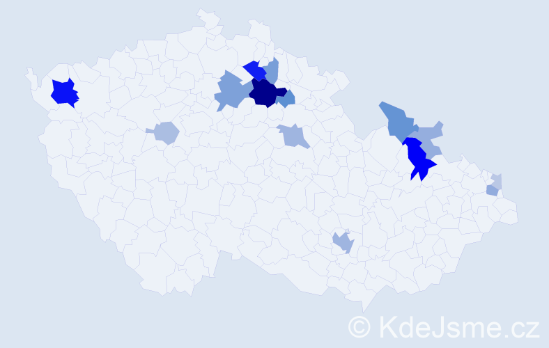 Příjmení: 'Rusznyáková', počet výskytů 39 v celé ČR