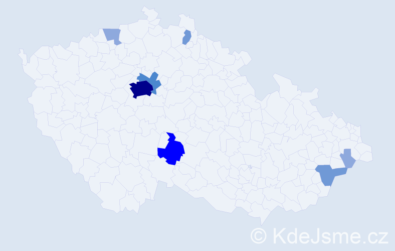 Příjmení: 'Gecková', počet výskytů 19 v celé ČR