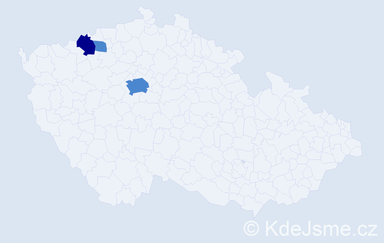Příjmení: 'Medeková', počet výskytů 5 v celé ČR
