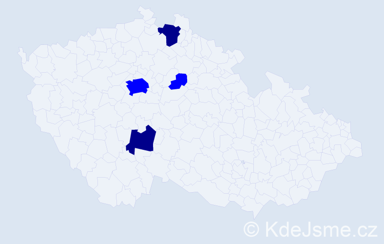 Příjmení: 'Vakrmanová', počet výskytů 6 v celé ČR